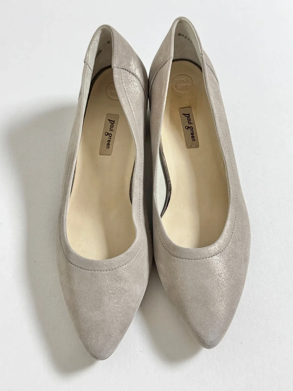 Paul Green Yvette Low Heel Pumps in Cashemire Metallic Suede